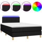Krevet box spring s madracem LED crni 120 x 190 cm od tkanine | Eponuda.com