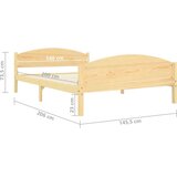 vidaXL Okvir za krevet od masivne borovine 140 x 200 cm | shoptok.hr