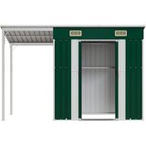  Vrtna kućica s produženim krovom zelena 277x107x181 cm čelik | shoptok.hr