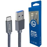 X Wave Kabl USB 3.1 na TIP-C 3.1 muško-muški 2M 3A,AI,upleteni,tamno sivi | Eponuda.com