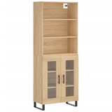 vidaXL Visoka komoda sonoma hrast 69,5x34x180 cm inženirski les, (20805312) | Shoptok.si