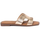 Sergio Leone Gold flip-flops with a square toe | Shoptok.si