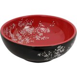 Nadgradni Nadpultni umivalnik črn in rdeč okrogel Φ41x14 cm keramika | Shoptok.si