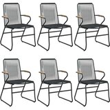  7-dijelni vrtni blagovaonski set od PVC ratana crni | shoptok.hr