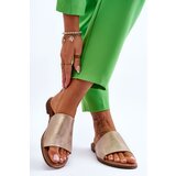 EVENTO PE1 Women's Leather Smooth Slippers gold Cerise | Shoptok.si
