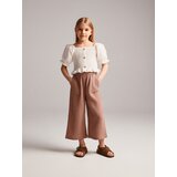 Reserved Hlače od muslina - boja kave | shoptok.hr