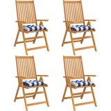  Jastuci za stolicu 4 kom plavo-bijele pruge 40x40x7 cm tkanina | shoptok.hr