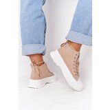 Boto Women's High Sneakers On A Chunky Sole Light Brown Trissy | Shoptok.si