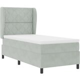 vidaXL Box Spring Krevet s Madracem Svjetlosiva 90x200 cm Baršun Cijene