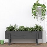 vidaXL Povišena vrtna gredica siva 101 x 30 x 38 cm masivna borovina | shoptok.hr