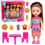 Doll Fast Food Set Pizza Hamburger Table Chairs Accessories