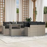 vidaXL 9-dijelni set vrtnih sofa od poliratana s jastucima svjetlosivi | shoptok.hr