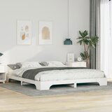 vidaXL Posteljni okvir Bela 200 x 220 cm Trdna borovina | Shoptok.si