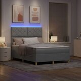 Box LED Box Spring Postelja Svetlo siva 140 x 190 cm blago, (5000127478) | Shoptok.si