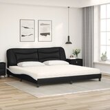 Krevet s madracem Hvar crno-bijeli 200 x 200 cm od umjetne kože | shoptok.hr