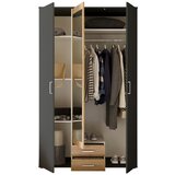 CARRYHOME omara s klasičnimi vrati, barve grafita, hrast artisan | Shoptok.si