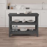  Delovna miza siva 110,5x50x80 cm trdna borovina, (20751382) | Shoptok.si