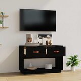 TV ormarić crni 90x40x60 cm od masivne borovine | Eponuda.com