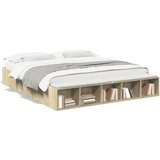 vidaXL Okvir za krevet boja hrasta 200x200 cm od konstruiranog drva | shoptok.hr
