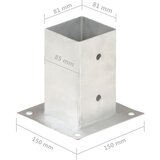  Sidra za stupove 4 kom od pocinčanog metala 81 mm | Eponuda.com