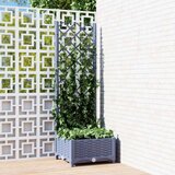  Cvetlično korito z oporno mrežo temno sivo 40x40x121,5 cm PP, (20606743) | Shoptok.si