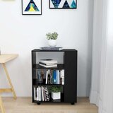 Ormarić s kotačima crni 60 x 35 x 75 cm od iverice | shoptok.hr