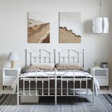  Metalni okvir kreveta uzglavlje i podnožje bijeli 150 x 200 cm | shoptok.hr