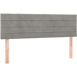  Posteljno vzglavje 2 kosa svetlo sivo 72x5x78/88 cm žamet, (20735438) | Shoptok.si