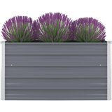 vidaXL Dvignjeno cvetlično korito 100x100x45 cm pocinkano jeklo sivo Cene