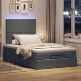 vidaXL Otomanski posteljni okvir z vzmetnico siv 120x190 cm blago Cene