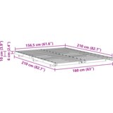  Krevet s daskama Voštano smeđa 160 x 210 cm Masivna borovina | shoptok.hr
