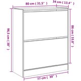 Ormarić za cipele bijeli 80 x 34 x 96,5 cm konstruirano drvo | shoptok.hr