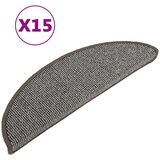  Prostirke za stepenice 15 kom 56x17x3 cm sive poluokrugle | shoptok.hr