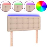 vidaXL LED posteljno vzglavje kapučino 80x5x78/88 cm umetno usnje | Shoptok.si