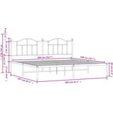  Metalni okvir za krevet s uzglavljem crni 200x200 cm | shoptok.hr