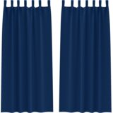 vidaXL Zavjese sa zavjesama 2 pcs Tamno plava 245 x 140 cm Poliester | shoptok.hr