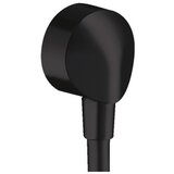 Hansgrohe FixFit Round Matt Black zidni priključak za creva sa kupastim ili cilindričnim navojem sa obe strane 27454670 | ePonuda.com