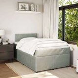 vidaXL Box spring postelja z vzmetnico svetlo siva 120x190 cm žamet | Shoptok.si