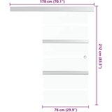  Klizna vrata od stakla ESG i aluminija 76 x 212 cm srebrna | shoptok.hr