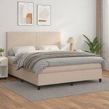  The Living Store Box spring postelja z vzmetnico kapučino 160x200cm umetno usnje - Box Spring Postelja, (21501390) | Shoptok.si