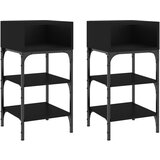 Maison Chic Dvo delni komplet Nočne omarice - Nočne mize črna 35x34,5x70 cm inženirski les, (21687114) Cene