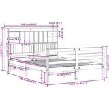 vidaXL Krevet s regalom za knjige bez madraca 160x200 cm od borovine | shoptok.hr