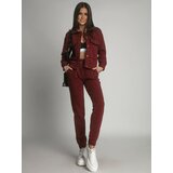 Fasardi Warm women's set of bomber jacket and sweatpants, burgundy | ePonuda.com