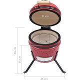 V 2-u-1 roštilj s pušnicom Kamado keramički 56 cm crveni | shoptok.hr