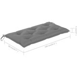 Klupa sa sivim jastukom 112 cm od masivne tikovine | shoptok.hr