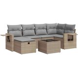 vidaXL 7-dijelni set vrtnih sofa od poliratana s jastucima bež | shoptok.hr