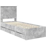  Okvir za krevet s ladicama Betonski sivi 75 x 190 cm | shoptok.hr