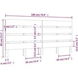 vidaXL Posteljno vzglavje 180x3x80 cm trdna borovina | Shoptok.si