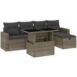  6-dijelni set vrtnih sofa od poliratana s jastucima sivi | shoptok.hr