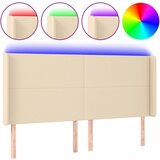 Maison Chic led posteljno vzglavje - vzglavna omarica - nočna omarica krem 183x16x118/128 cm blago, (21707060) | Shoptok.si
